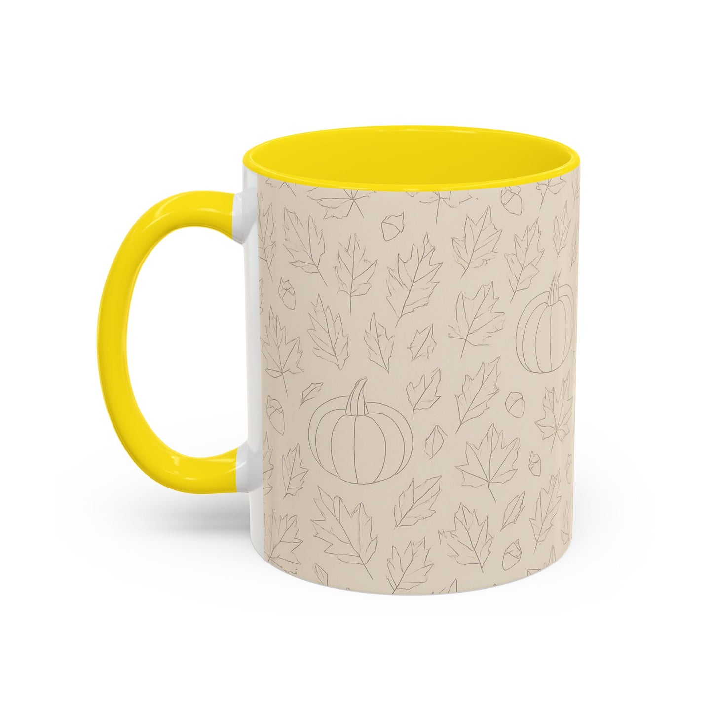 Autumn Leaves Accent Coffee Mug | Fall Decor, Pumpkin Lovers Gift, Cozy Mornings, Seasonal Kitchenware, Ideal for Thanksgiving