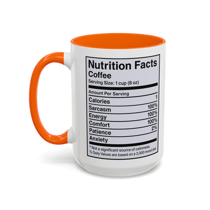 Humorous Coffee Nutrition Facts Mug, Funny Gift for Coffee Lovers