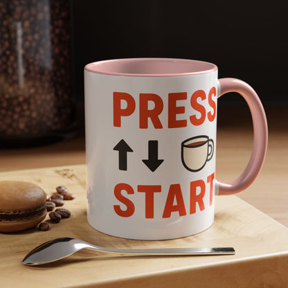 Press Start Retro Gamer Design, Fun Gifts for Gamers, Office Essentials, Tea Lovers, Unique Home Decor