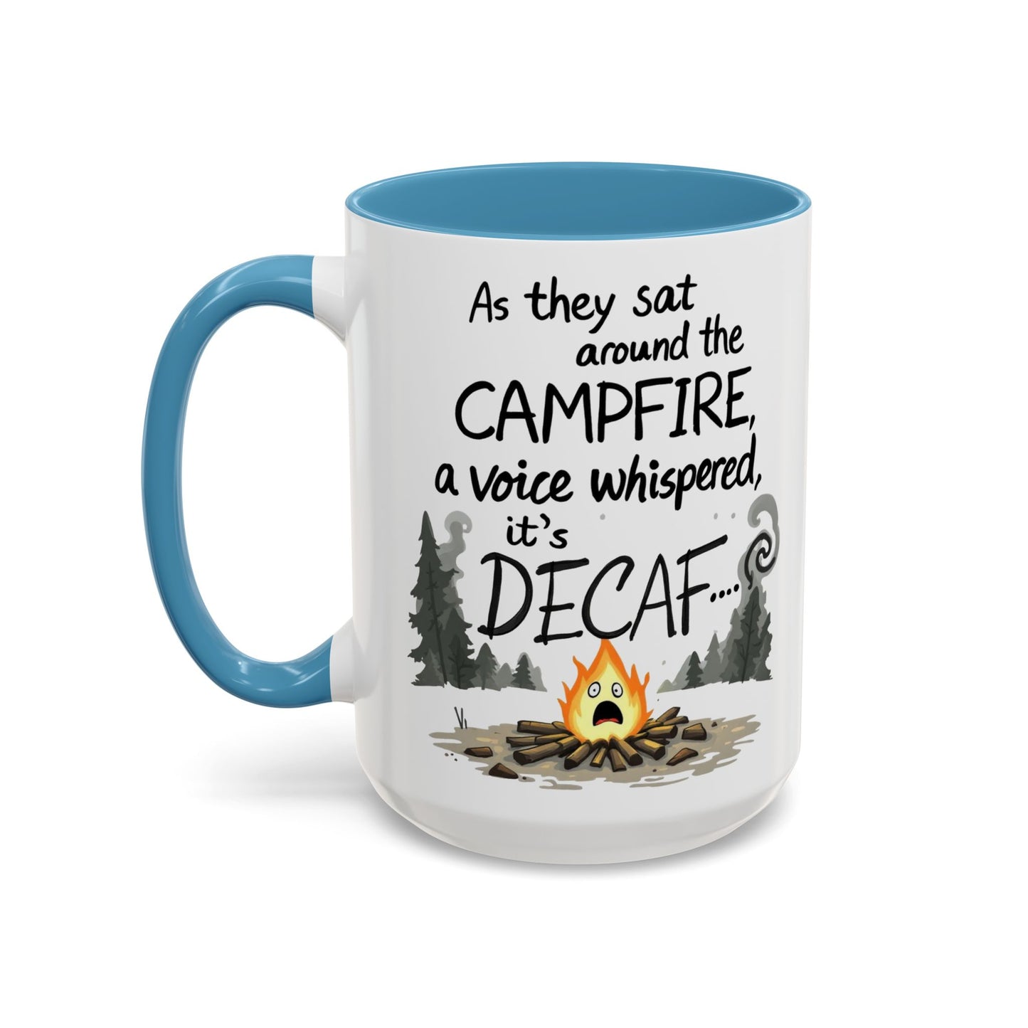 Scary Campfire Decaf Story Coffee Mug - Fun Gift for Outdoor Lovers, Camping, Hiking