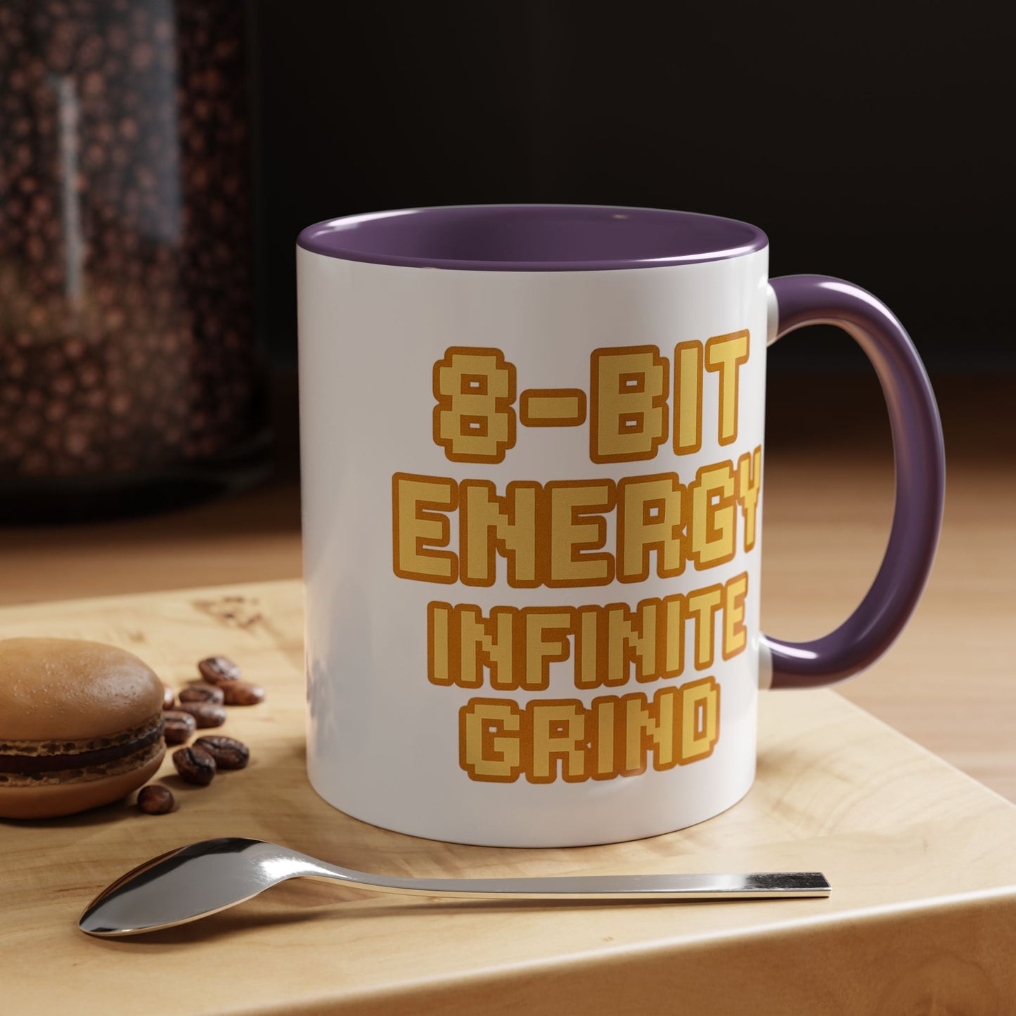 8-Bit Energy Infinite Grind, Cool Gaming Gift, Retro Video Game Cup, Perfect for Gamers, Fun Office Mug