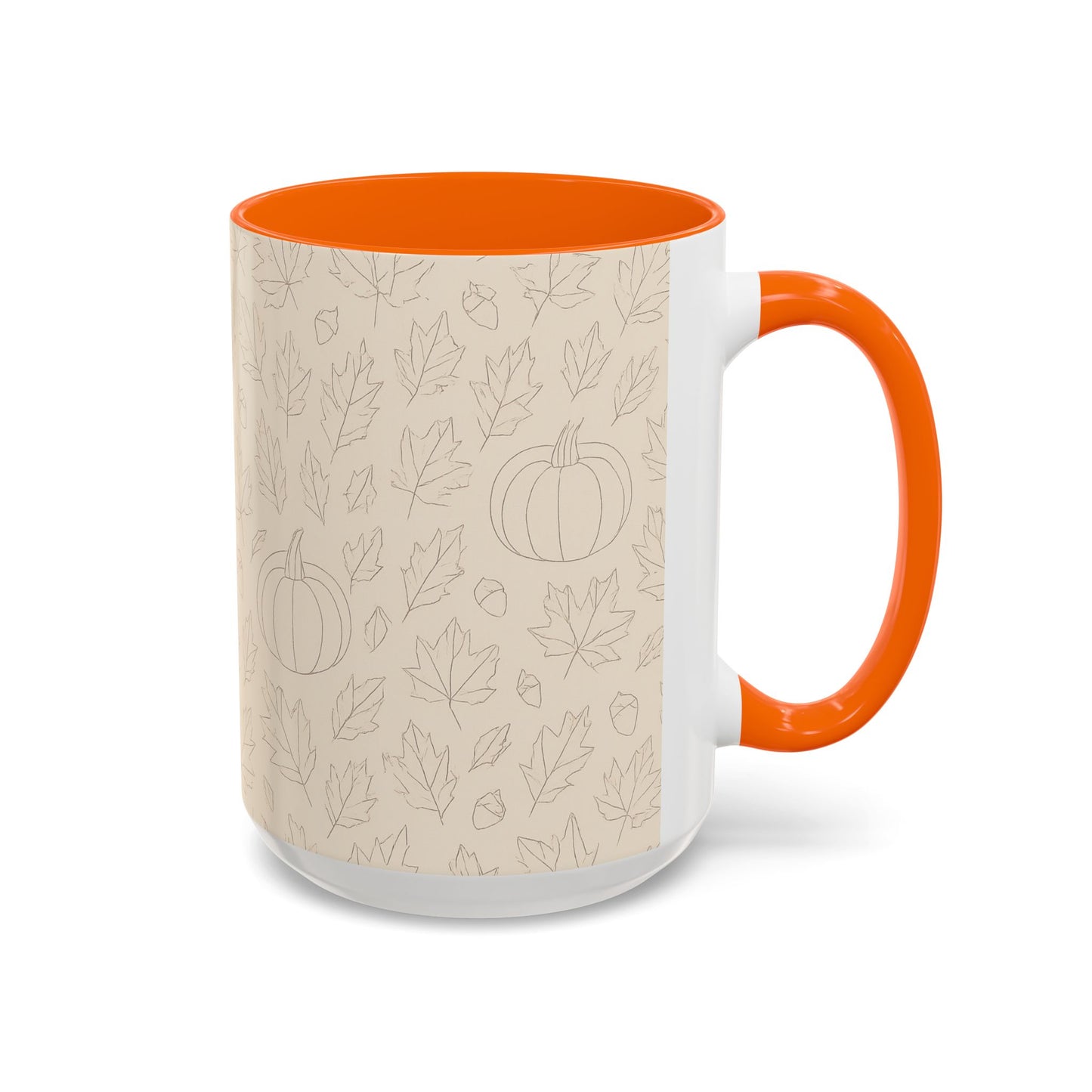 Autumn Leaves Accent Coffee Mug | Fall Decor, Pumpkin Lovers Gift, Cozy Mornings, Seasonal Kitchenware, Ideal for Thanksgiving