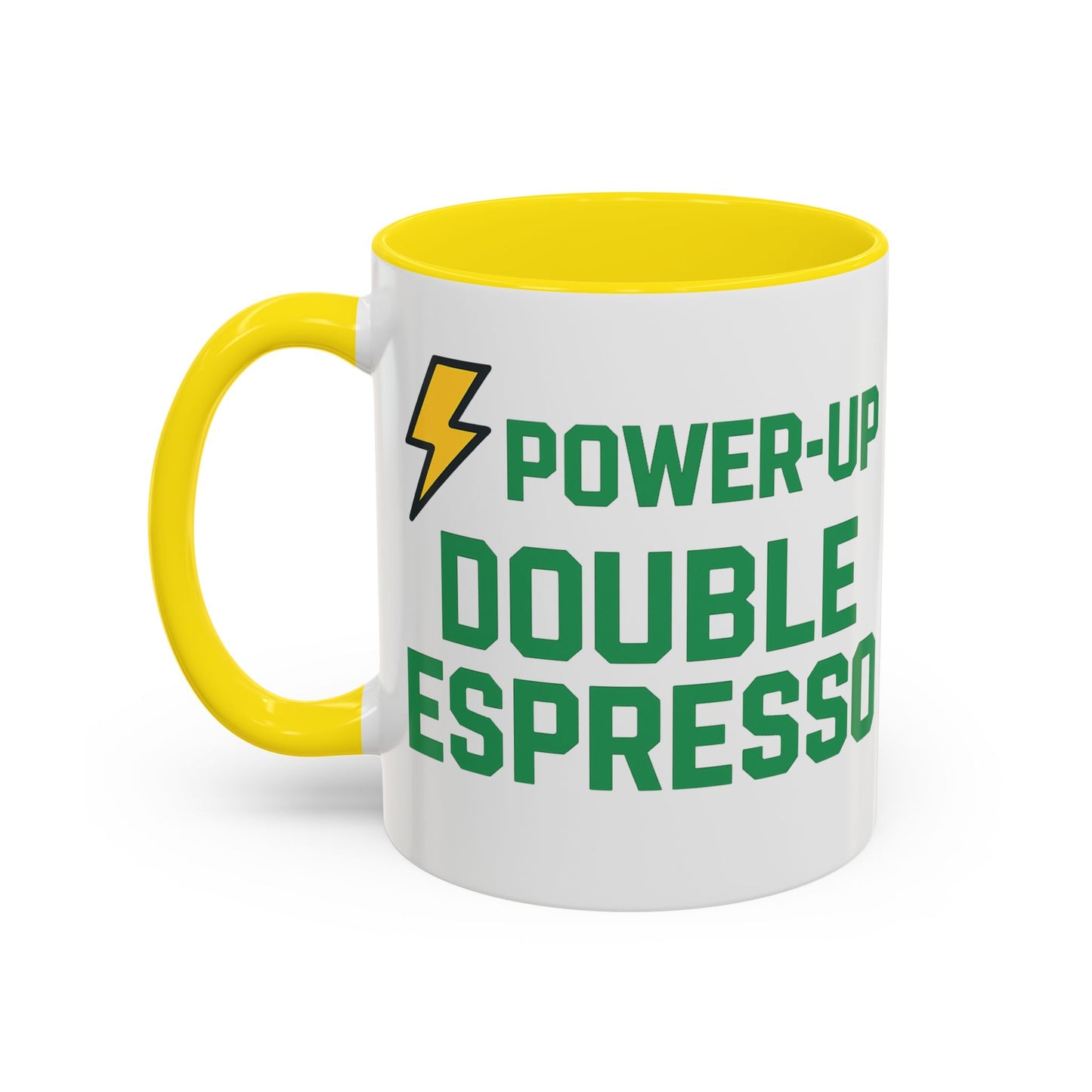 Power-Up Double Espresso Coffee Mug | Energizing Drinkware for Coffee Lovers, Gift for Baristas, Morning Motivation, Kitchen Decor