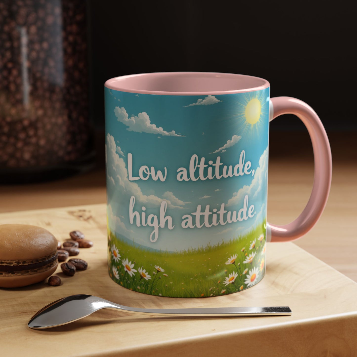 Low Altitude, High Attitude | Motivational Gift for Coffee Lovers, Nature Enthusiasts, Office Decor, [...]