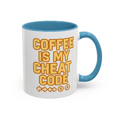 Coffee is My Cheat Code, Game Themed Gift, Funny Mug for Gamers, Gaming Accessory, Birthday Gift for Him