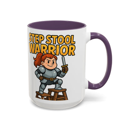Step Stool Warrior Coffee Mug - Fun Gift for Kids, Unique Kitchenware, Playful Drinkware, Parenting Humor, Kids' Motivation
