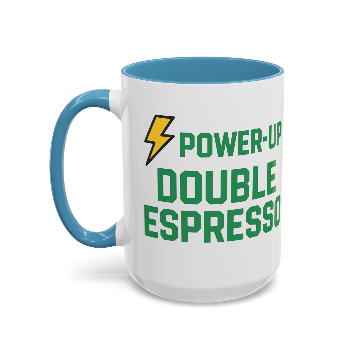 Power-Up Double Espresso Coffee Mug | Energizing Drinkware for Coffee Lovers, Gift for Baristas, Morning Motivation, Kitchen Decor