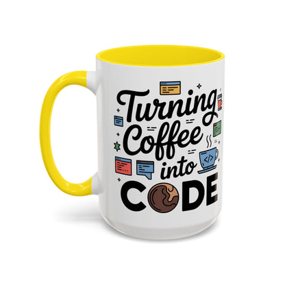 Turning Coffee into Code Mug, Programmer Gift, Coffee Lovers Cup, Tech Humor, Office Decor, Geeky Coffee Mug