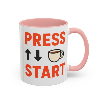 Press Start Retro Gamer Design, Fun Gifts for Gamers, Office Essentials, Tea Lovers, Unique Home Decor