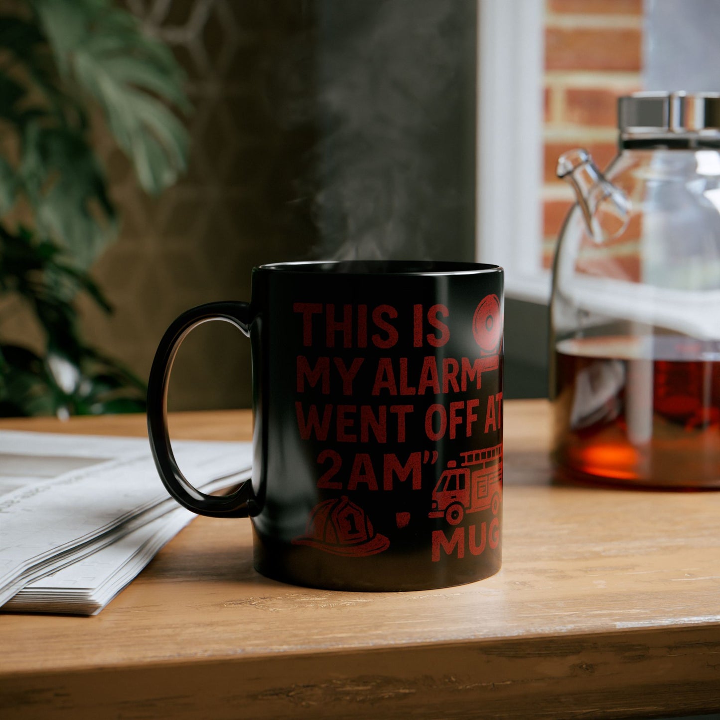 Firefighter Alarm Joke Mug, Funny Firefighter Coffee Cup, Gift for Firefighters