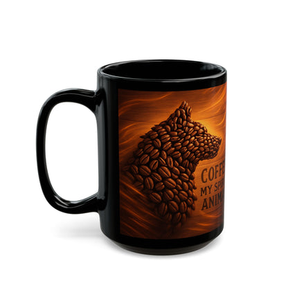 Coffee Is My Spirit Animal Mug, Black Coffee Cup for Animal Lovers