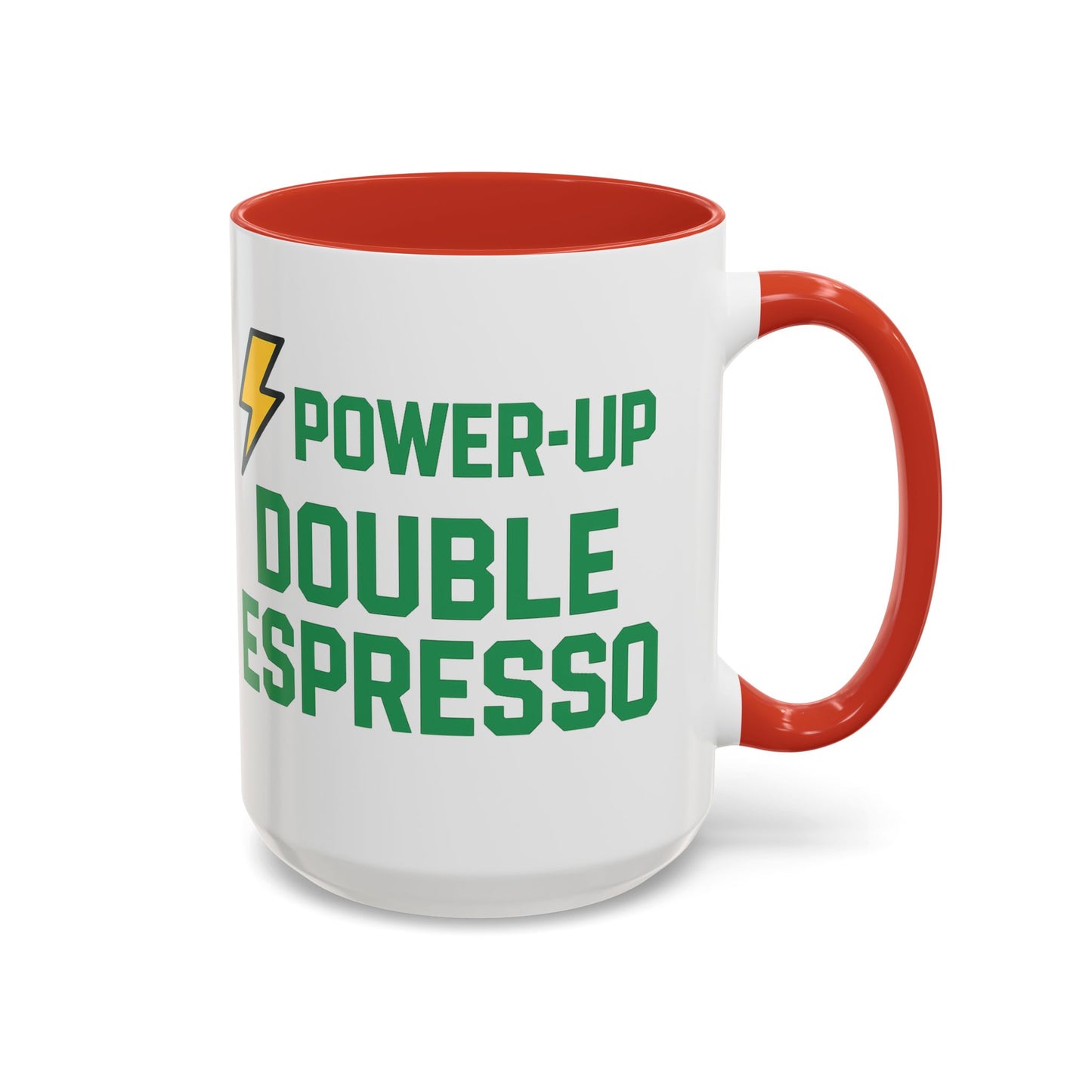 Power-Up Double Espresso Coffee Mug | Energizing Drinkware for Coffee Lovers, Gift for Baristas, Morning Motivation, Kitchen Decor
