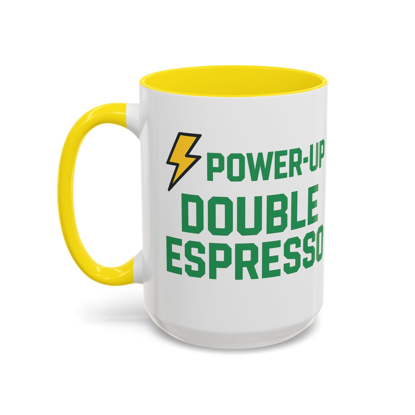 Power-Up Double Espresso Coffee Mug | Energizing Drinkware for Coffee Lovers, Gift for Baristas, Morning Motivation, Kitchen Decor