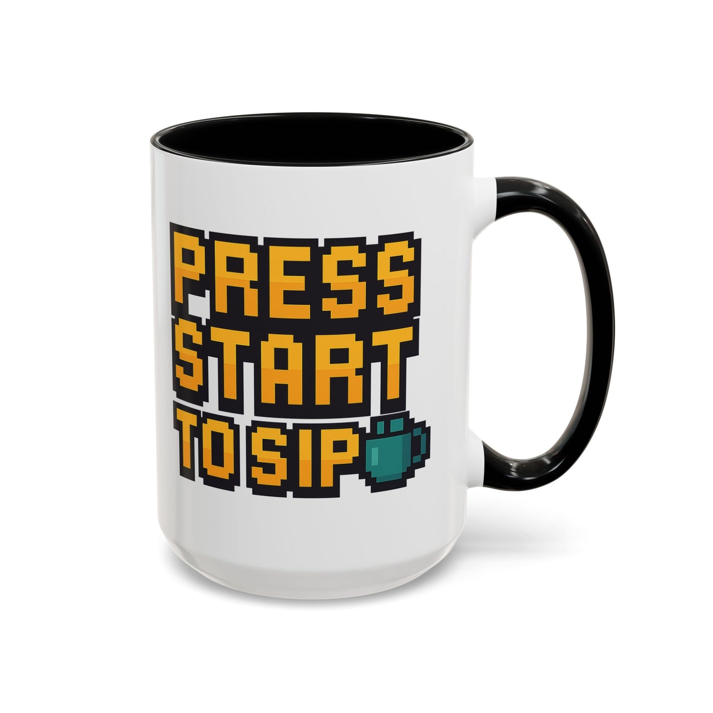 Gamer Coffee Mug, Press Start To Sip, Video Game Gift, Fun Kitchenware, Gaming Decor, Retro Style Mug