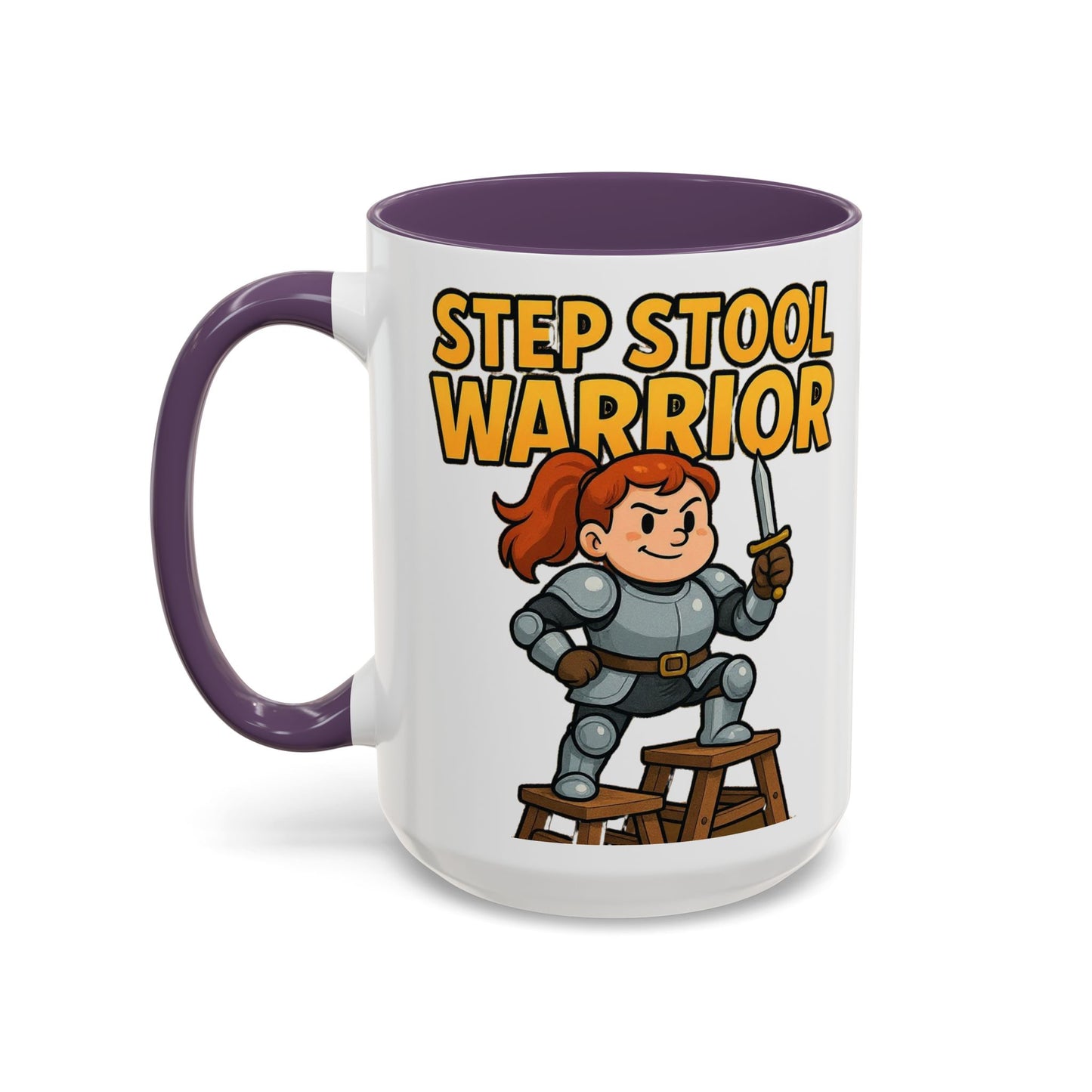 Step Stool Warrior Coffee Mug - Fun Gift for Kids, Unique Kitchenware, Playful Drinkware, Parenting Humor, Kids' Motivation