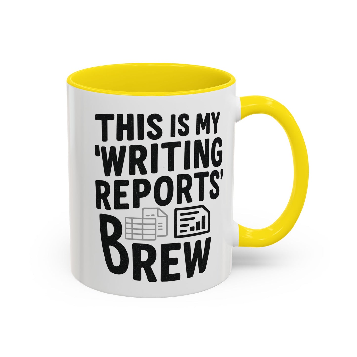 Writing Reports Accent Coffee Mug – Funny Office Gift, Work From Home, Police, Coffee Lover Humor