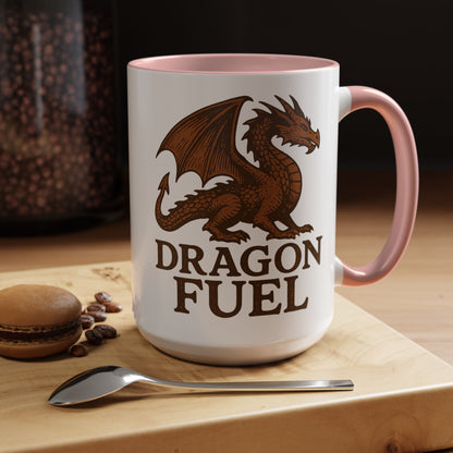 Dragon Fuel Coffee Mug - 11/15oz, Fantasy Gift for Gamers, Unique Dragon Lover's Cup, Dungeons & Dragons Drinkware, Gift for Wizards