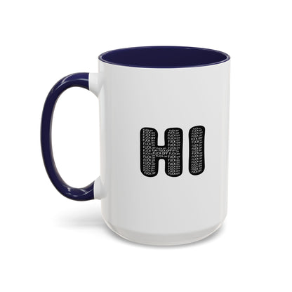Explicit 'HI' Design, Modern Mug for Tea Lovers, Gift Idea for Friends, Unique Office Decor, Home Kitchen Accessory