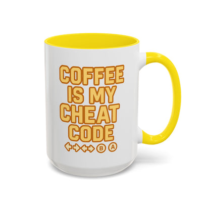 Coffee is My Cheat Code, Game Themed Gift, Funny Mug for Gamers, Gaming Accessory, Birthday Gift for Him