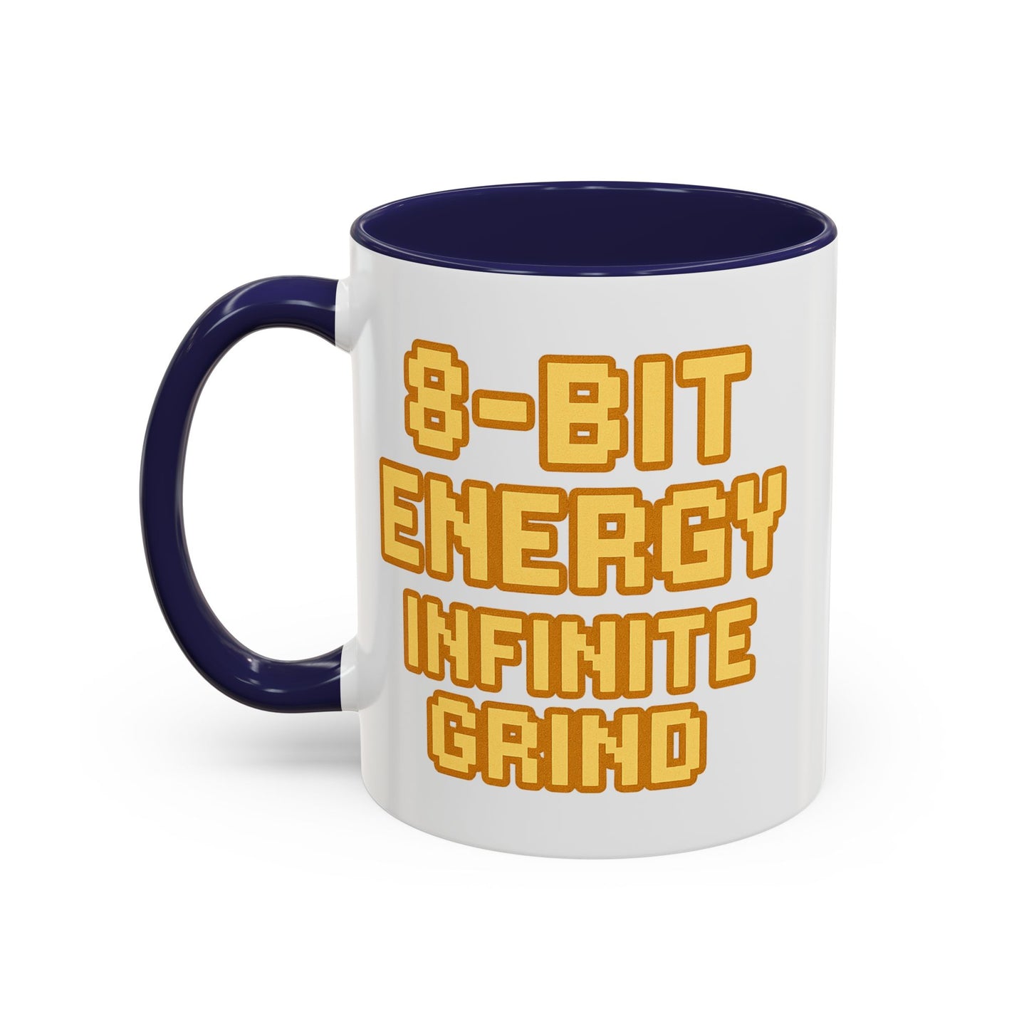8-Bit Energy Infinite Grind, Cool Gaming Gift, Retro Video Game Cup, Perfect for Gamers, Fun Office Mug