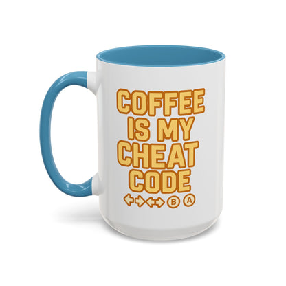 Coffee is My Cheat Code, Game Themed Gift, Funny Mug for Gamers, Gaming Accessory, Birthday Gift for Him