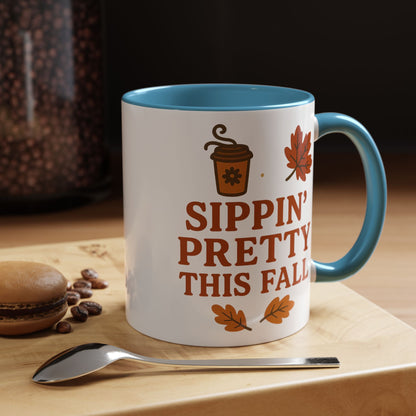 Sippin’ pretty this fall - Accent Coffee Mug (11, 15oz)