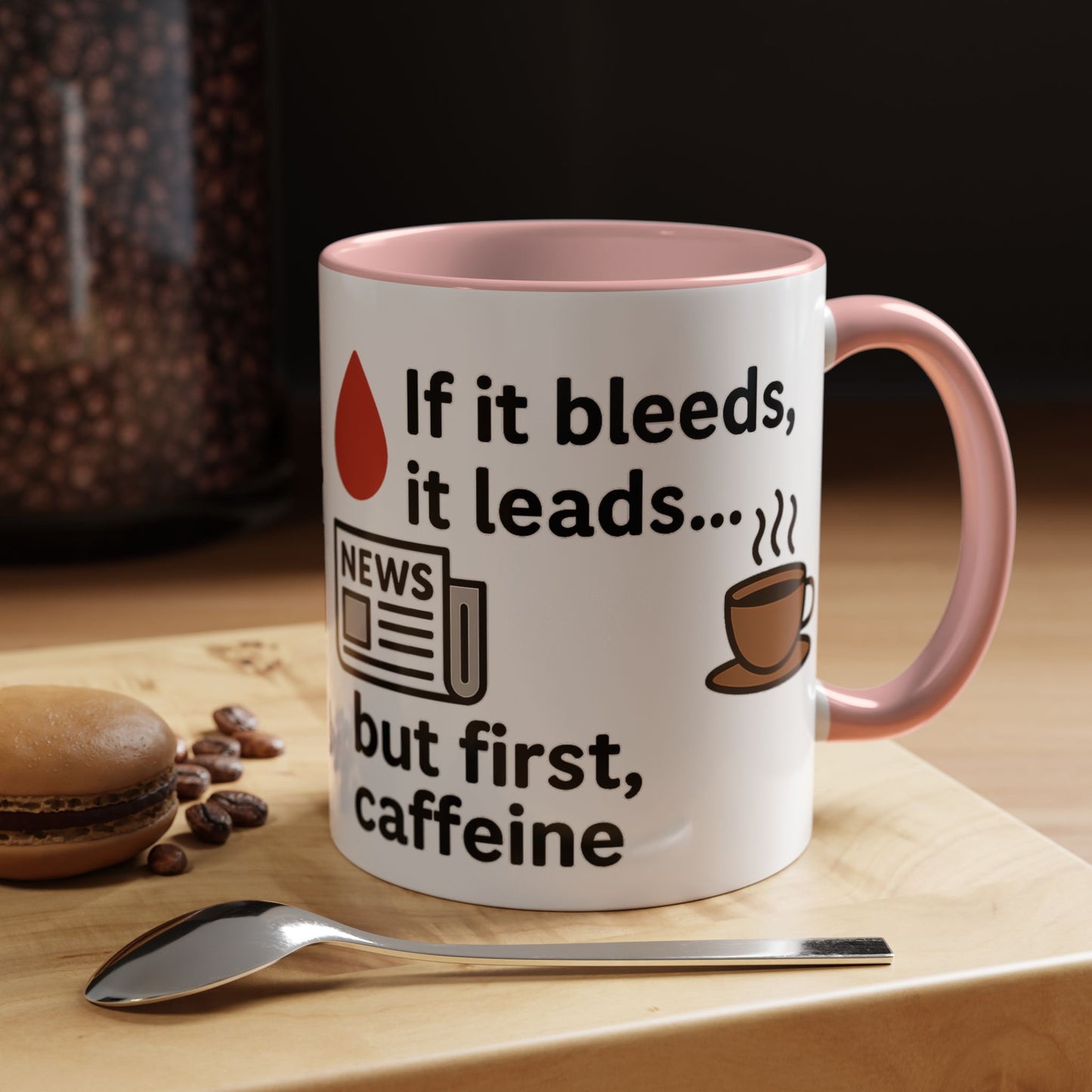 If it Bleeds it Leads Gift for Journalists, Writers, News Lovers, Unique Mug for Work or Home