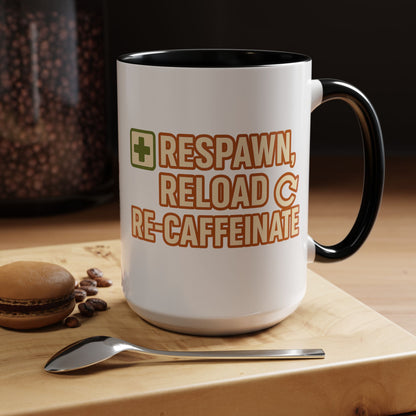 Respawn, Reload, Re-Caffeinate, Perfect Gift for Gamers, Fun Office Cup, Video Game Lover Mug, Birthday Present, [...]