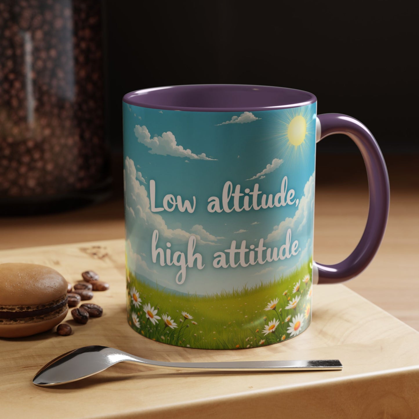 Low Altitude, High Attitude | Motivational Gift for Coffee Lovers, Nature Enthusiasts, Office Decor, [...]