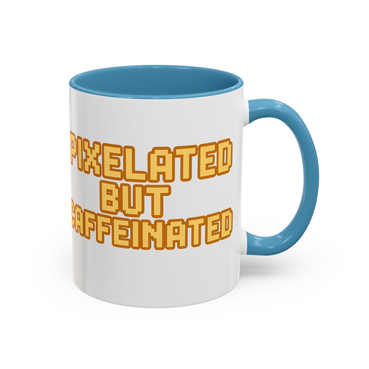 Pixelated Caffeinated Coffee Mug | Gamer Gift, Cute Coffee Cup, Retro Style Mug, Unique Gift for Him/Her, Home Office Decor
