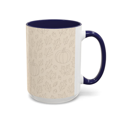 Autumn Leaves Accent Coffee Mug | Fall Decor, Pumpkin Lovers Gift, Cozy Mornings, Seasonal Kitchenware, Ideal for Thanksgiving