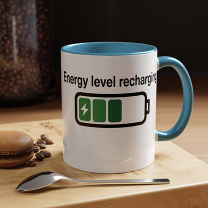 Recharge Your Energy Level, Gift for Tech Lovers, Office Desk Essential, Fun Quote Mug, Unique [...]