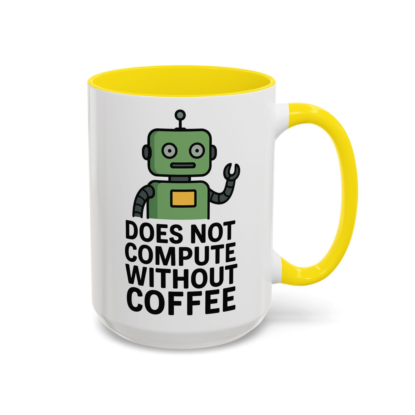 Funny Robot Coffee Mug | Does Not Compute Without Coffee | Gift for Tech Lovers, Office Humor, Geeky Kitchen Decor