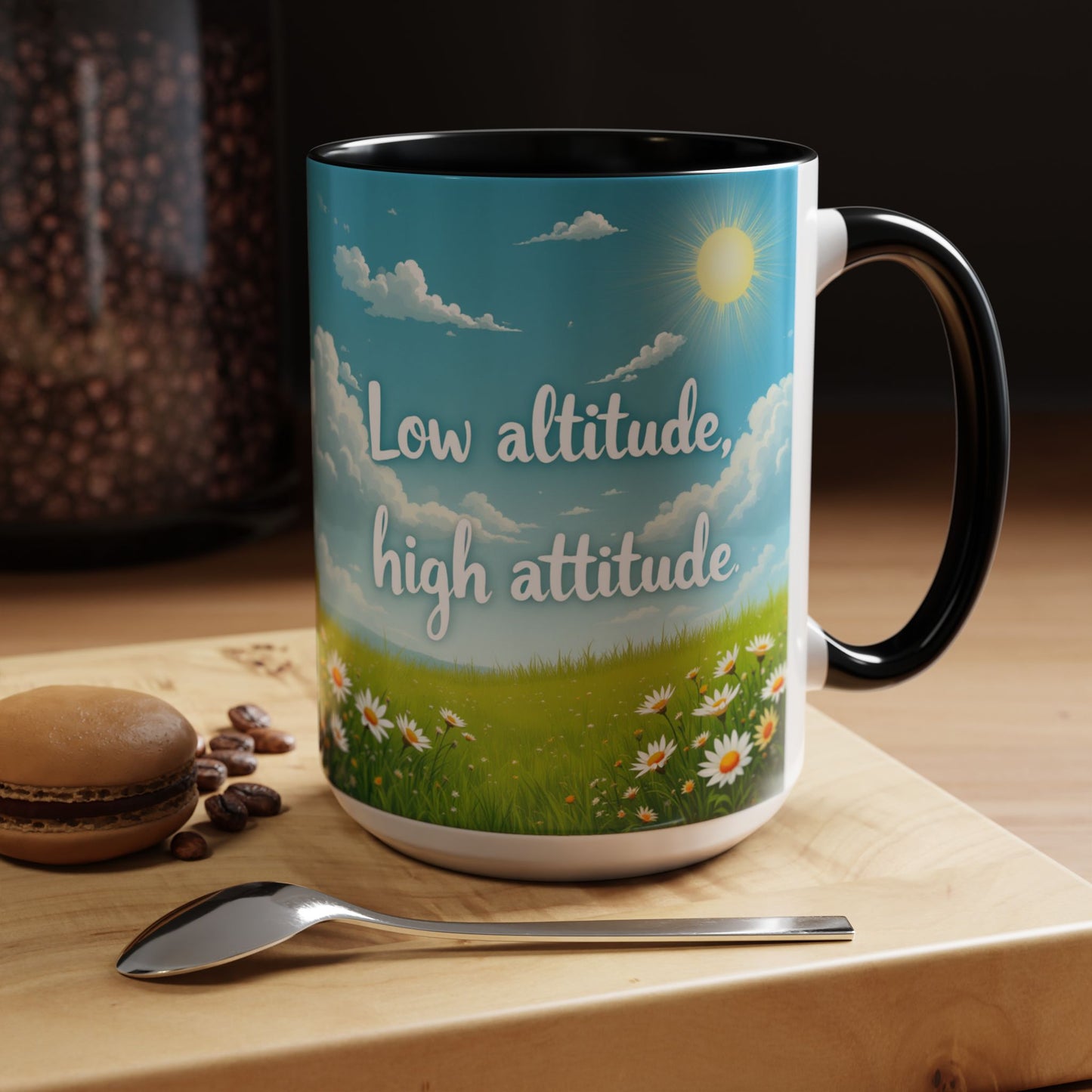 Low Altitude, High Attitude | Motivational Gift for Coffee Lovers, Nature Enthusiasts, Office Decor, [...]
