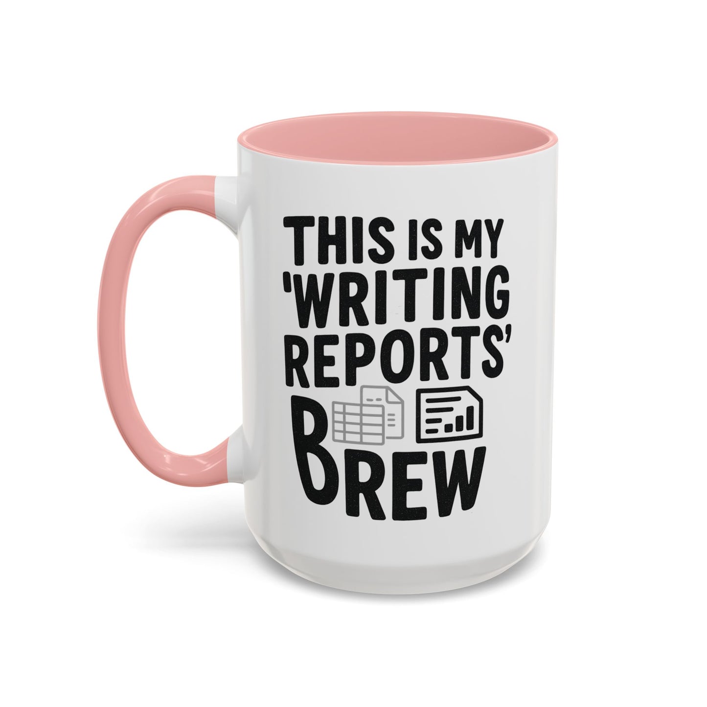 Writing Reports Accent Coffee Mug – Funny Office Gift, Work From Home, Police, Coffee Lover Humor