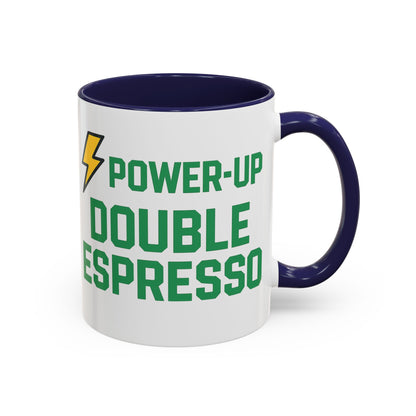 Power-Up Double Espresso Coffee Mug | Energizing Drinkware for Coffee Lovers, Gift for Baristas, Morning Motivation, Kitchen Decor