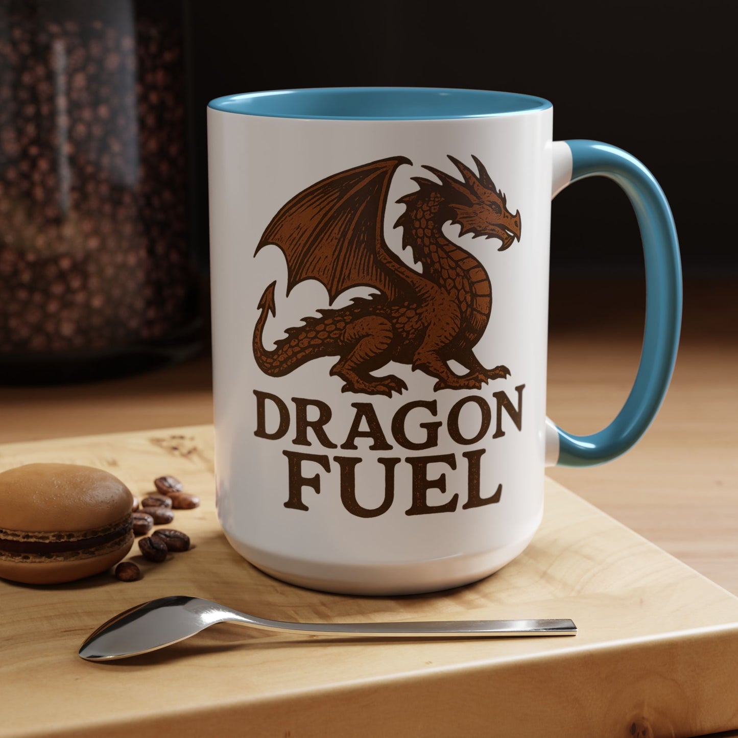 Dragon Fuel Coffee Mug - 11/15oz, Fantasy Gift for Gamers, Unique Dragon Lover's Cup, Dungeons & Dragons Drinkware, Gift for Wizards
