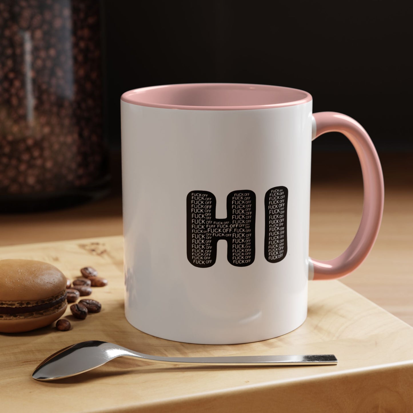 Explicit 'HI' Design, Modern Mug for Tea Lovers, Gift Idea for Friends, Unique Office Decor, Home Kitchen Accessory