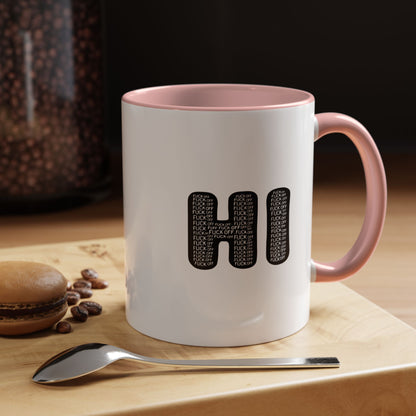 Explicit 'HI' Design, Modern Mug for Tea Lovers, Gift Idea for Friends, Unique Office Decor, Home Kitchen Accessory