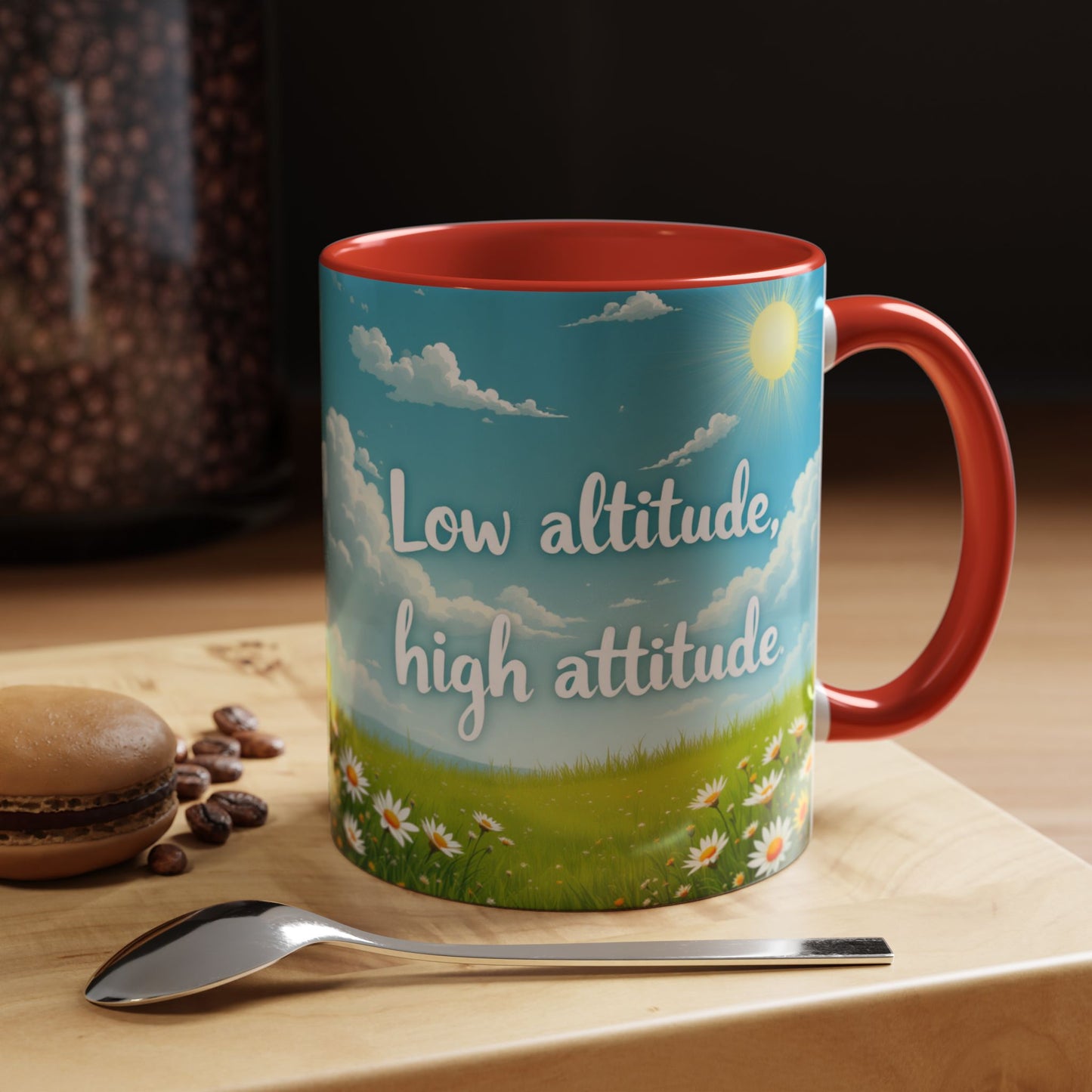 Low Altitude, High Attitude | Motivational Gift for Coffee Lovers, Nature Enthusiasts, Office Decor, [...]
