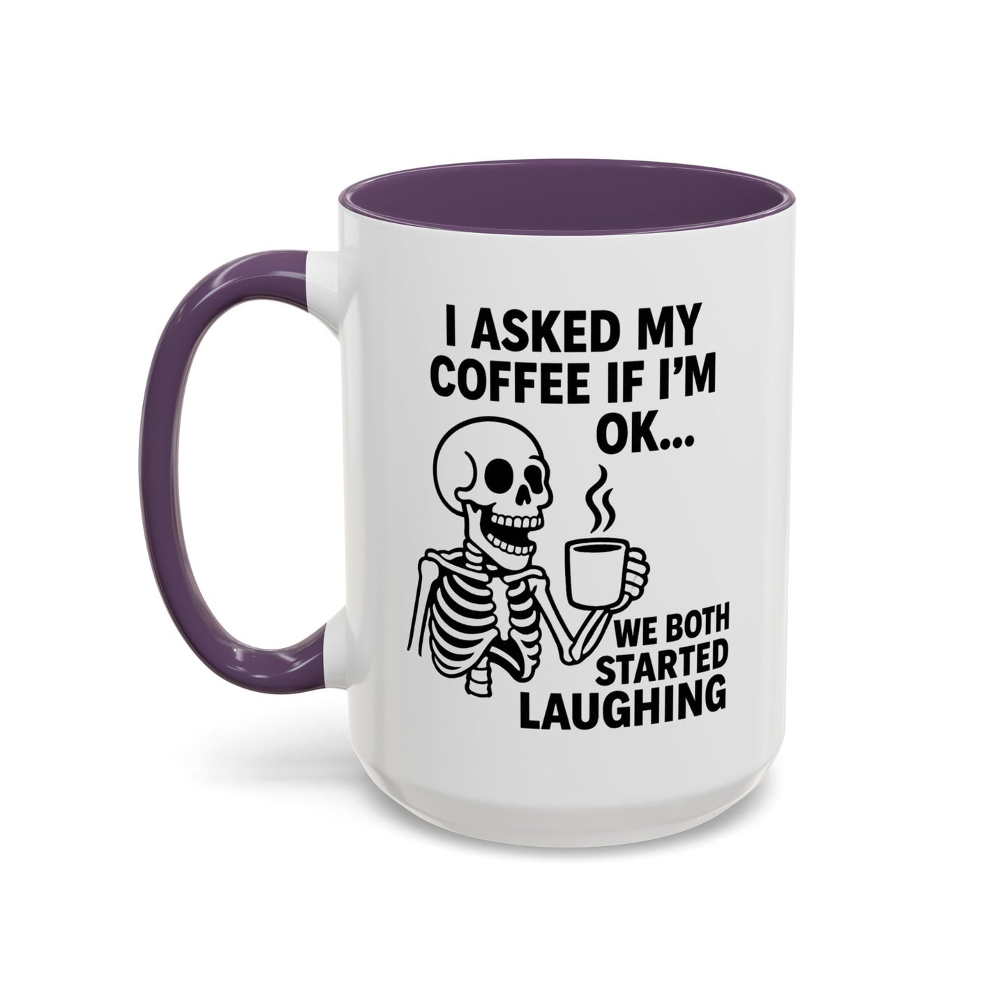 Funny Skeleton Coffee Mug, Halloween Gift, Cute Skeleton Amor, Office Mug, Day of the Dead Coffee Cup