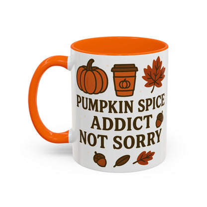 Pumpkin Spice Addict Coffee Mug, Cozy Fall Gift for Coffee Lovers, Autumn Decor, Cute Mug for Thanksgiving