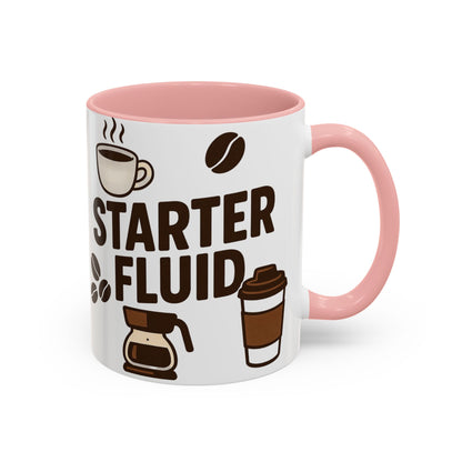 Starter Fluid Coffee Lover's Accent Mug – Perfect Gift for Birthdays, Holidays, or Office Use, Great for Your Morning Brew