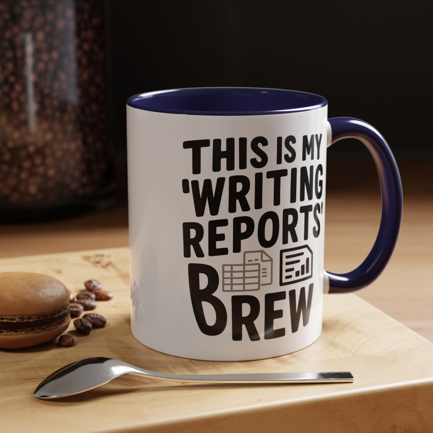 Writing Reports Accent Coffee Mug – Funny Office Gift, Work From Home, Police, Coffee Lover Humor