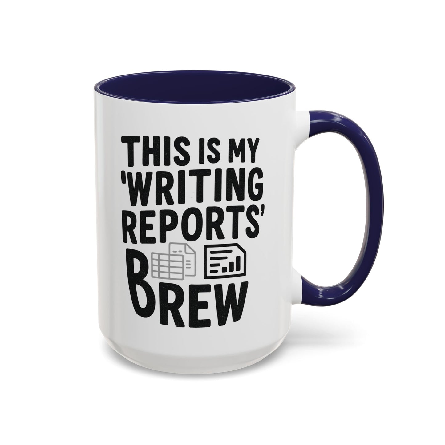 Writing Reports Accent Coffee Mug – Funny Office Gift, Work From Home, Police, Coffee Lover Humor