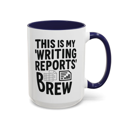 Writing Reports Accent Coffee Mug – Funny Office Gift, Work From Home, Police, Coffee Lover Humor