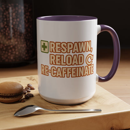 Respawn, Reload, Re-Caffeinate, Perfect Gift for Gamers, Fun Office Cup, Video Game Lover Mug, Birthday Present, [...]
