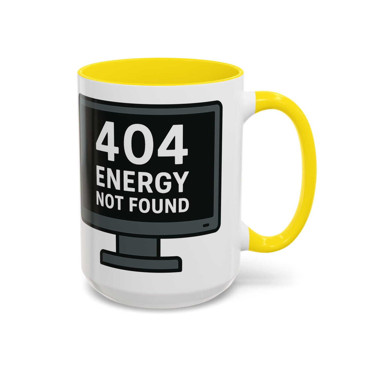 Humorous 404 Energy Not Found Coffee Mug, Funny Gift for Programmers, Unique Office Mug, Tech Lover's Gift, Coffee Lovers Mug