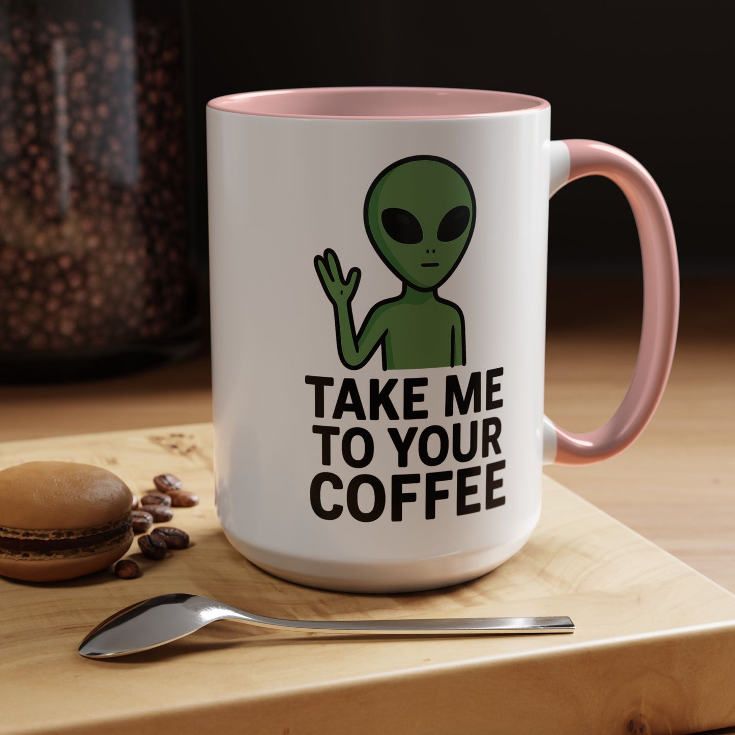 Funny Alien Coffee Mug - Take Me To Your Coffee, Humorous Gift for Coffee Lovers, Unique Office Decor, Birthday Gift