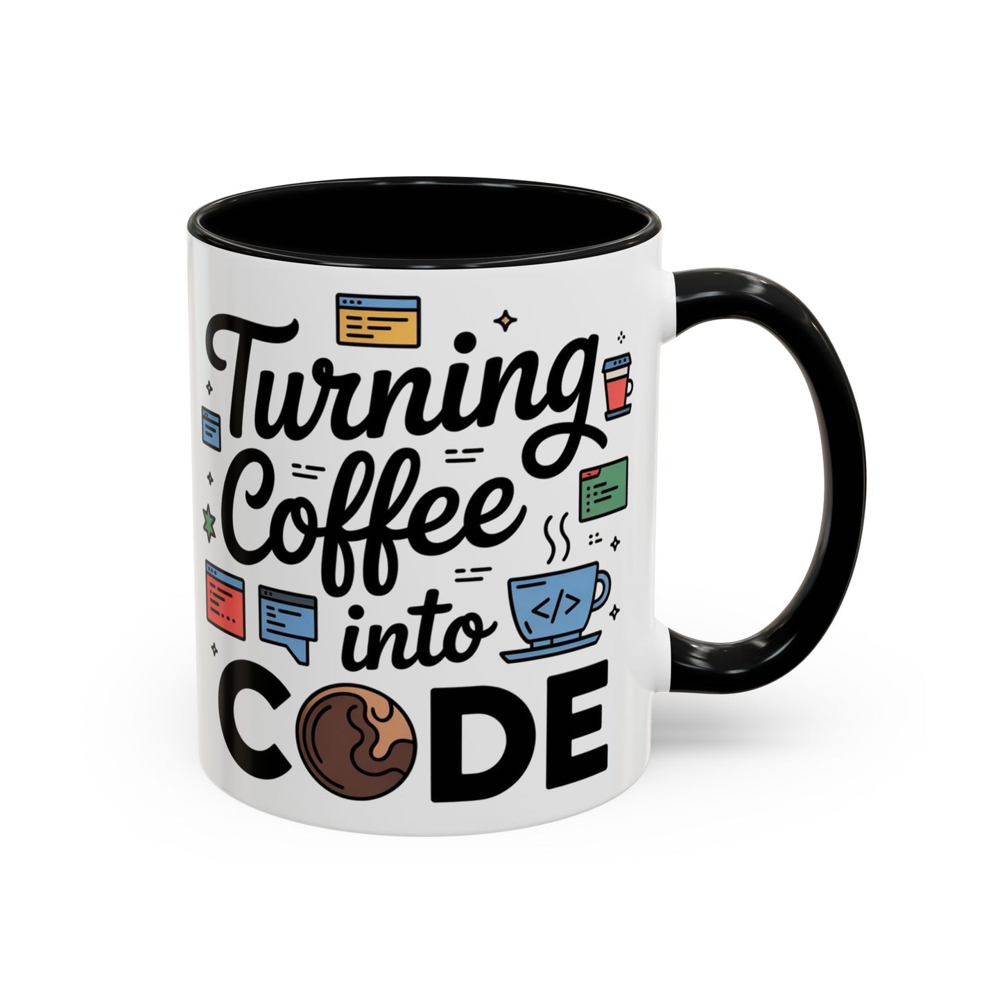 Turning Coffee into Code Mug, Programmer Gift, Coffee Lovers Cup, Tech Humor, Office Decor, Geeky Coffee Mug